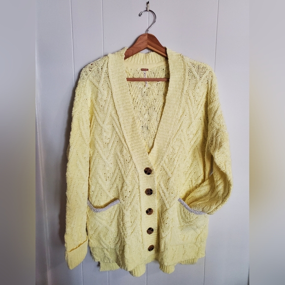 NWT Free People Montana Cable Cardi - Picture 2 of 11